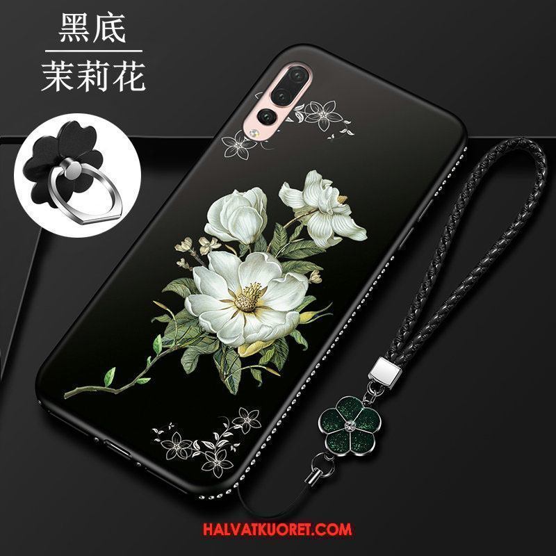 Huawei P20 Pro Kuoret Rhinestone Inlay Murtumaton Pehmeä Neste, Huawei P20 Pro Kuori Kotelo Punainen