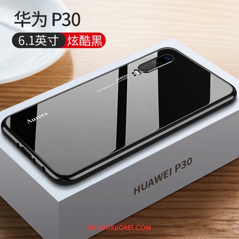 Huawei P30 Kuoret Lasi Suojaus Ylellisyys, Huawei P30 Kuori Sininen Kotelo