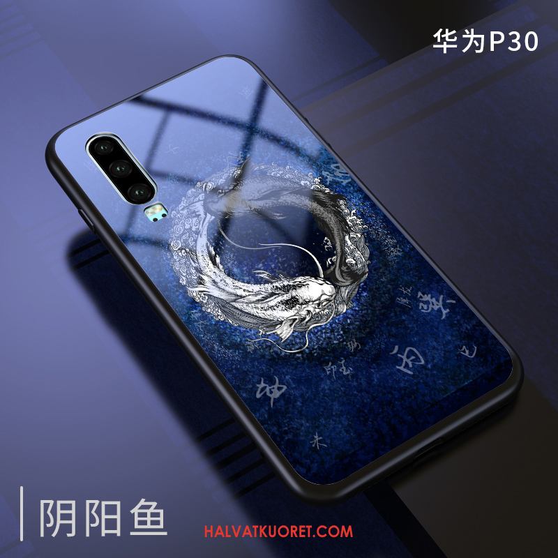 Huawei P30 Kuoret Luova Lasi Musta, Huawei P30 Kuori Murtumaton Tide-brändi