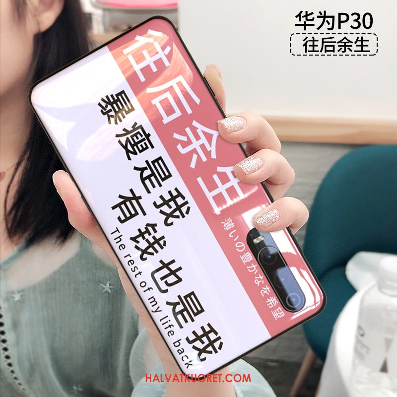 Huawei P30 Kuoret Murtumaton Net Red Persoonallisuus, Huawei P30 Kuori Pesty Suede Pehmeä Neste