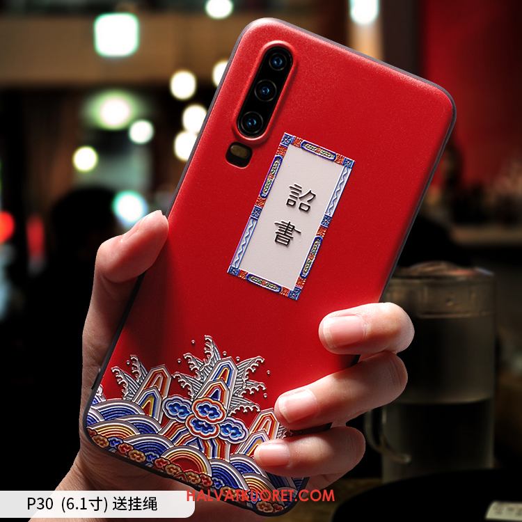 Huawei P30 Kuoret Net Red Silikoni Kotelo, Huawei P30 Kuori Puhelimen Ripustettavat Koristeet