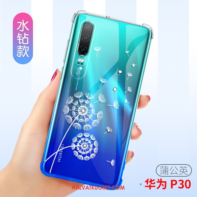 Huawei P30 Kuoret Silikoni Läpinäkyvä Suupaltti, Huawei P30 Kuori All Inclusive Jauhe