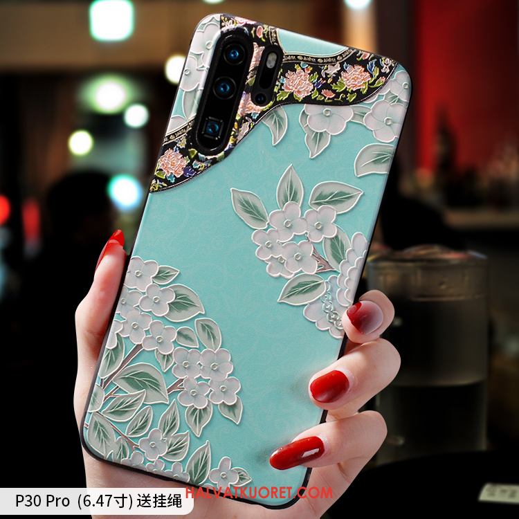 Huawei P30 Pro Kuoret Kiinalainen Tyyli Luova Ripustettavat Koristeet, Huawei P30 Pro Kuori Pesty Suede All Inclusive