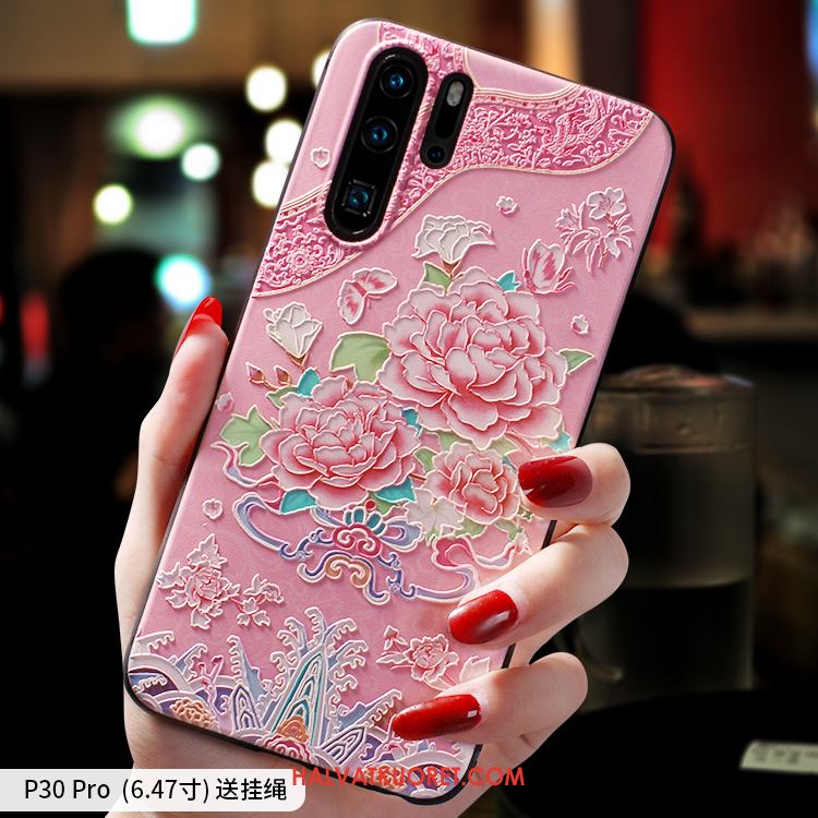 Huawei P30 Pro Kuoret Kiinalainen Tyyli Luova Ripustettavat Koristeet, Huawei P30 Pro Kuori Pesty Suede All Inclusive