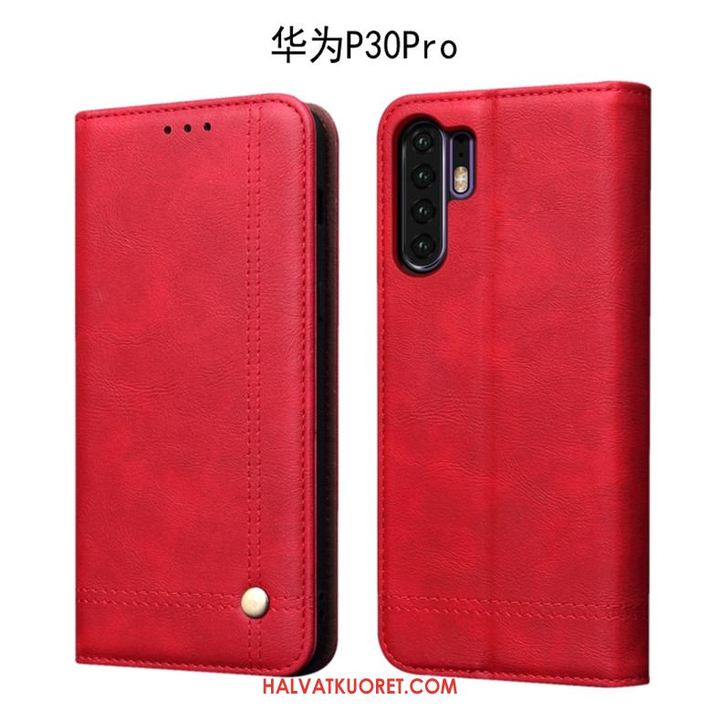 Huawei P30 Pro Kuoret Liiketoiminta Puhelimen Nahkakotelo, Huawei P30 Pro Kuori Vuosikerta Suojaus Braun