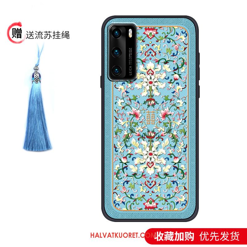 Huawei P40 Kuoret Murtumaton Vuosikerta Pesty Suede, Huawei P40 Kuori All Inclusive Ohut