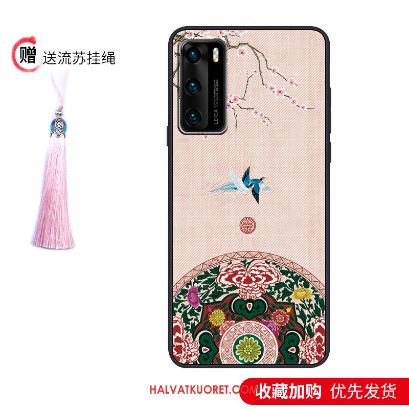 Huawei P40 Kuoret Murtumaton Vuosikerta Pesty Suede, Huawei P40 Kuori All Inclusive Ohut