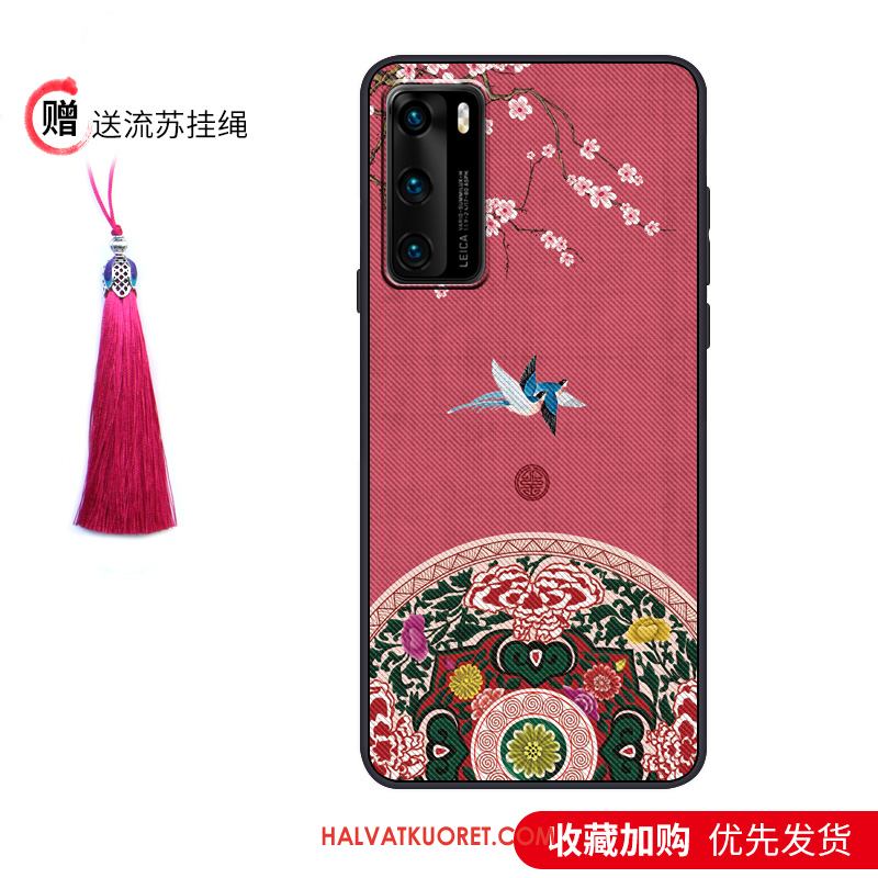 Huawei P40 Kuoret Murtumaton Vuosikerta Pesty Suede, Huawei P40 Kuori All Inclusive Ohut