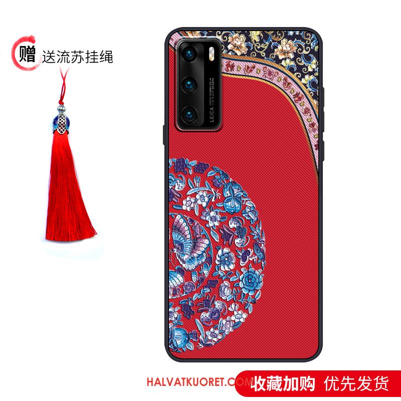 Huawei P40 Kuoret Murtumaton Vuosikerta Pesty Suede, Huawei P40 Kuori All Inclusive Ohut