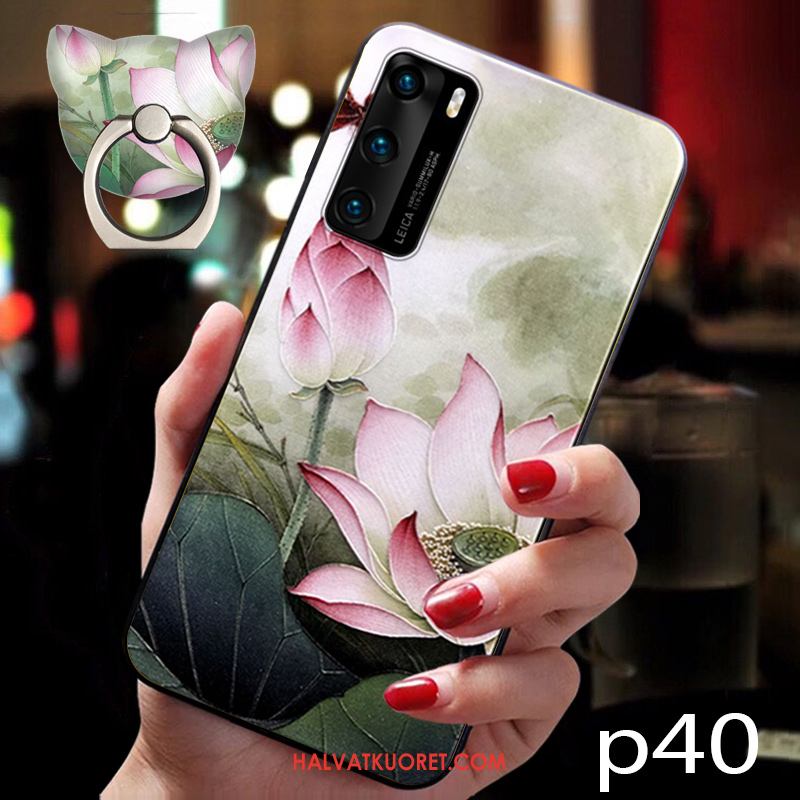 Huawei P40 Kuoret Puhelimen Ripustettavat Koristeet Kukka, Huawei P40 Kuori Vuosikerta Kiinalainen Tyyli