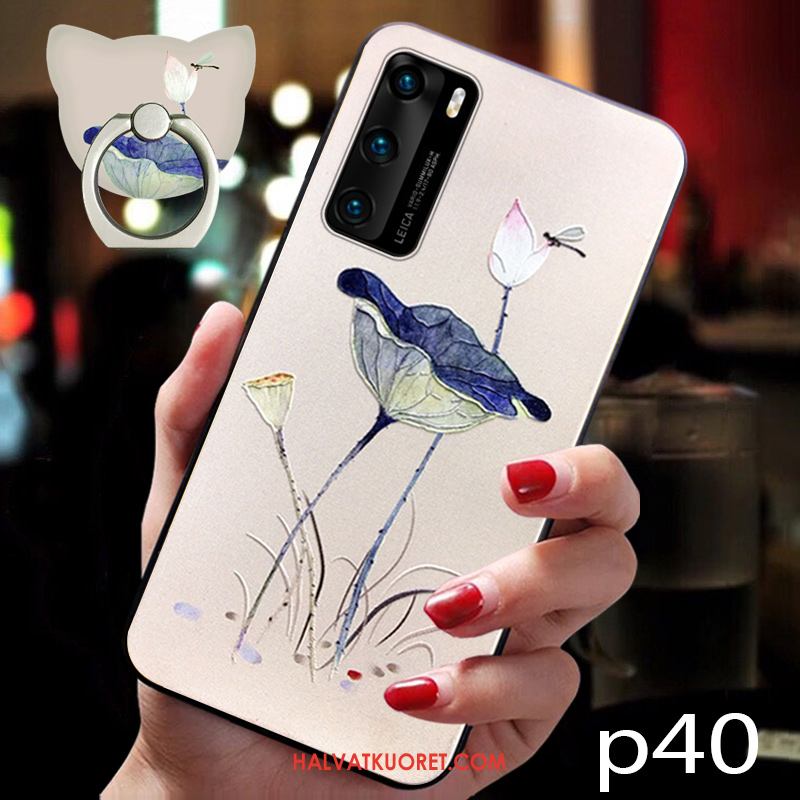 Huawei P40 Kuoret Puhelimen Ripustettavat Koristeet Kukka, Huawei P40 Kuori Vuosikerta Kiinalainen Tyyli