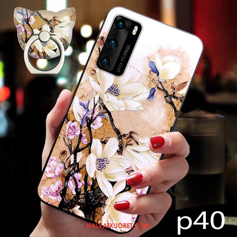 Huawei P40 Kuoret Puhelimen Ripustettavat Koristeet Kukka, Huawei P40 Kuori Vuosikerta Kiinalainen Tyyli