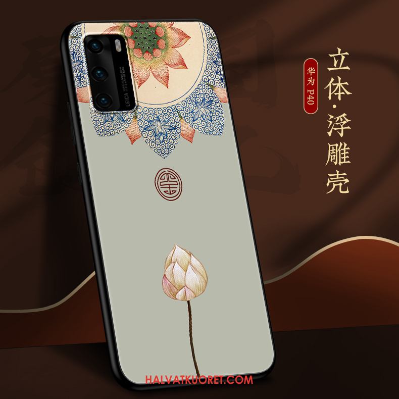 Huawei P40 Kuoret Silikoni Tuuli Kiinalainen Tyyli, Huawei P40 Kuori Ultra Puhelimen Beige Farbe