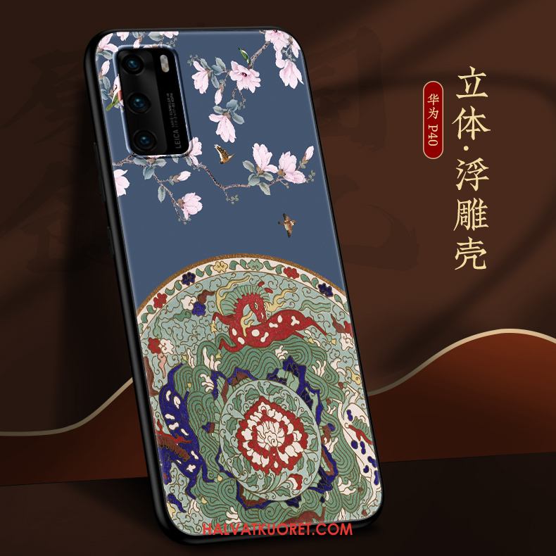 Huawei P40 Kuoret Silikoni Tuuli Kiinalainen Tyyli, Huawei P40 Kuori Ultra Puhelimen Beige Farbe