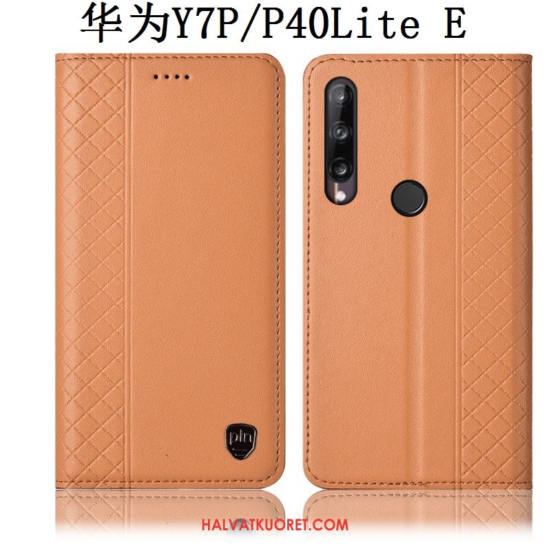 Huawei P40 Lite E Kuoret Murtumaton Nahkakotelo Keltainen, Huawei P40 Lite E Kuori Suojaus All Inclusive