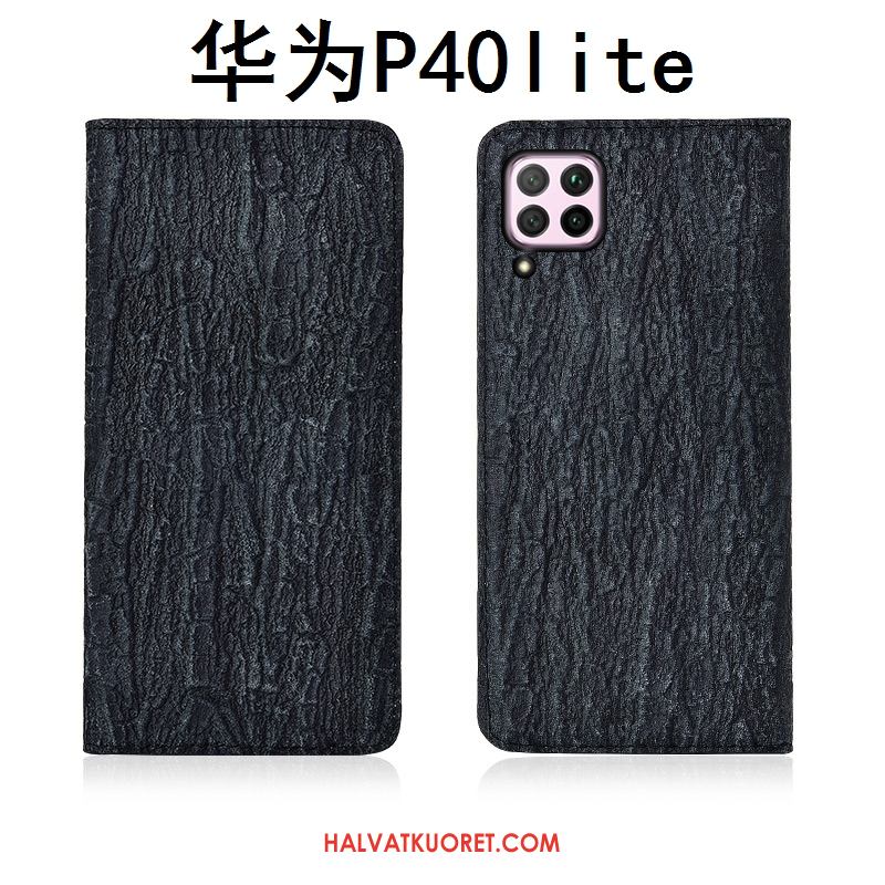 Huawei P40 Lite Kuoret Harmaa Nahka All Inclusive, Huawei P40 Lite Kuori Uusi Puhelimen