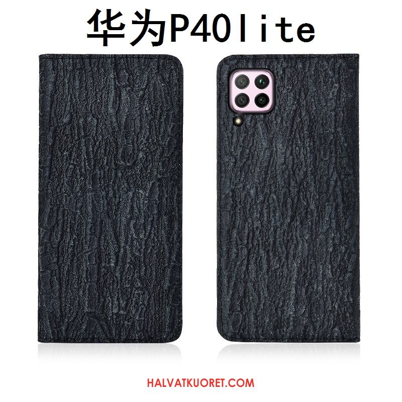 Huawei P40 Lite Kuoret Harmaa Nahka All Inclusive, Huawei P40 Lite Kuori Uusi Puhelimen