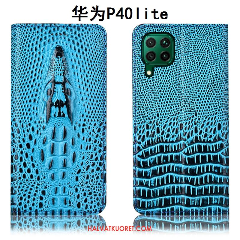 Huawei P40 Lite Kuoret Nahkakotelo All Inclusive Suojaus, Huawei P40 Lite Kuori Keltainen