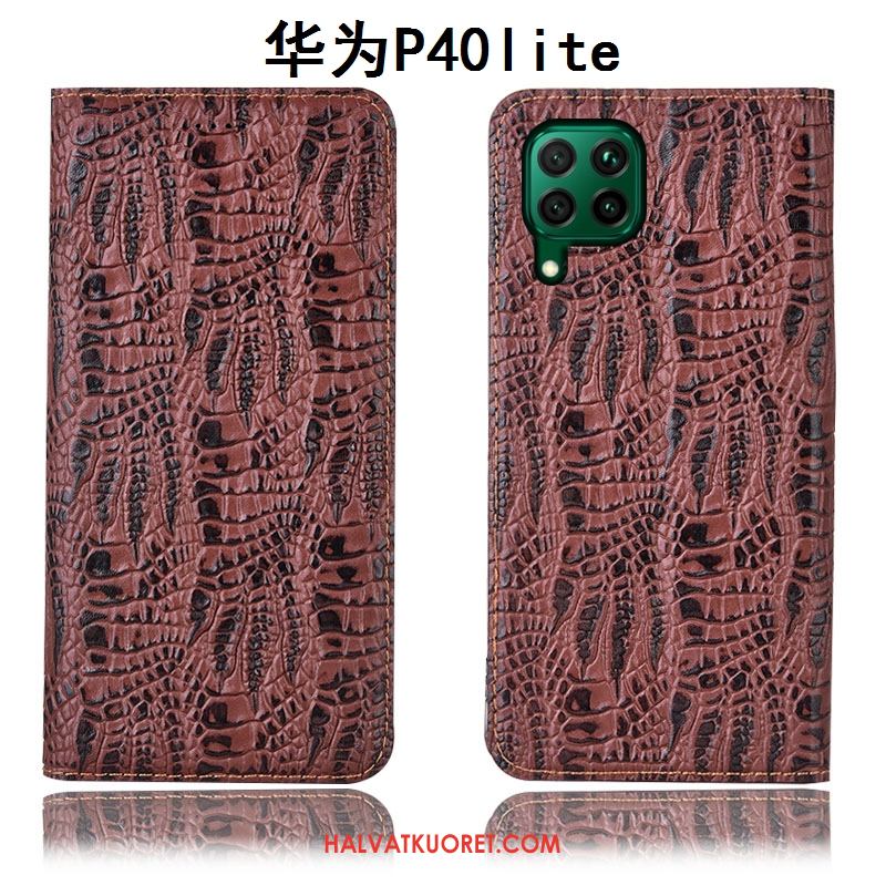 Huawei P40 Lite Kuoret Nahkakotelo Sininen, Huawei P40 Lite Kuori Puhelimen All Inclusive