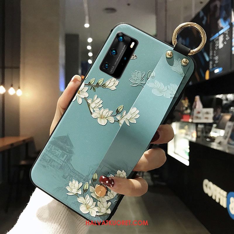 Huawei P40 Pro Kuoret All Inclusive Suojaus Kohokuviointi, Huawei P40 Pro Kuori Sininen