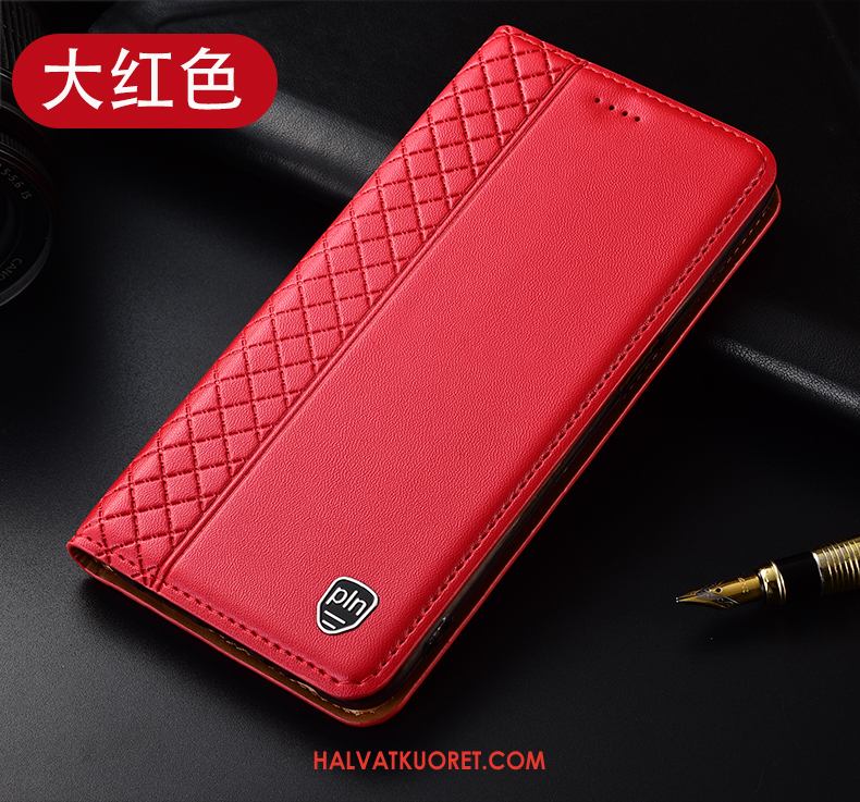 Huawei P40 Pro Kuoret Nahkakotelo Ruudukko Murtumaton, Huawei P40 Pro Kuori Suojaus Keltainen