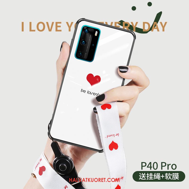 Huawei P40 Pro Kuoret Rakkaus Silikoni Valkoinen, Huawei P40 Pro Kuori Uusi Suojaus