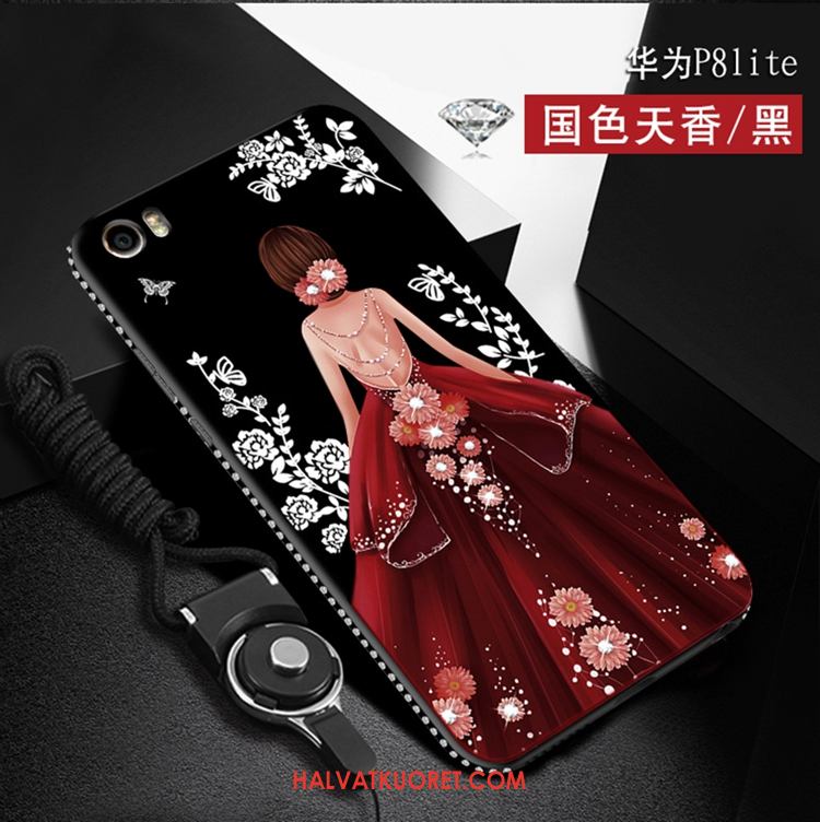 Huawei P8 Lite Kuoret Punainen Puhelimen Rhinestone Inlay, Huawei P8 Lite Kuori All Inclusive