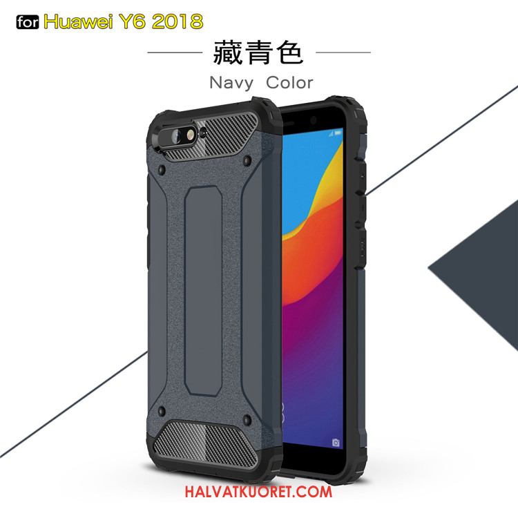 Huawei Y6 2018 Kuoret All Inclusive Murtumaton Suojaus, Huawei Y6 2018 Kuori Harmaa Lisävarusteet