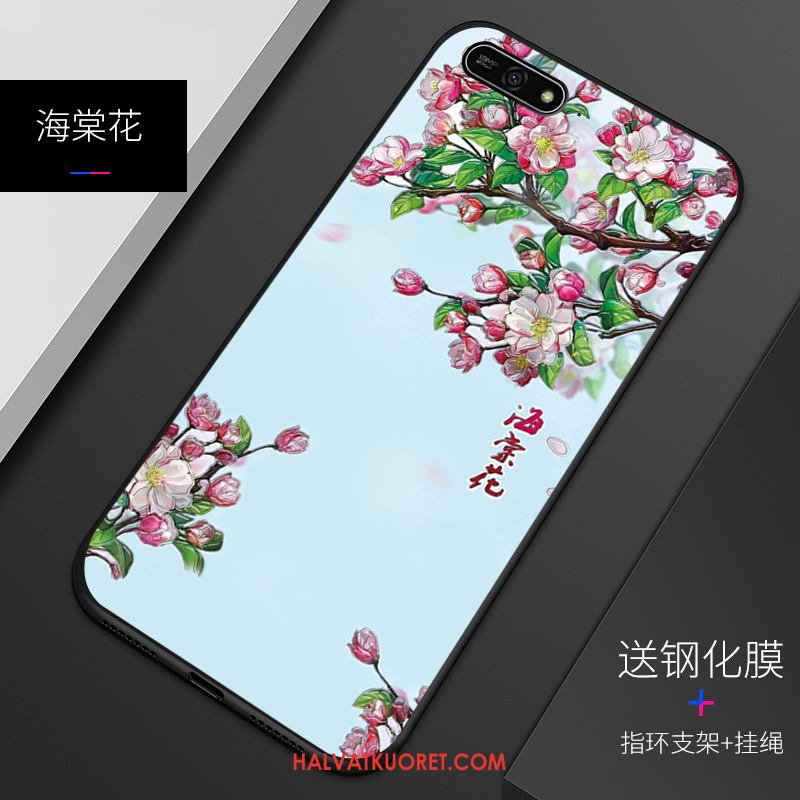 Huawei Y6 2018 Kuoret Muokata Sininen Suojaus, Huawei Y6 2018 Kuori Kotelo Puhelimen