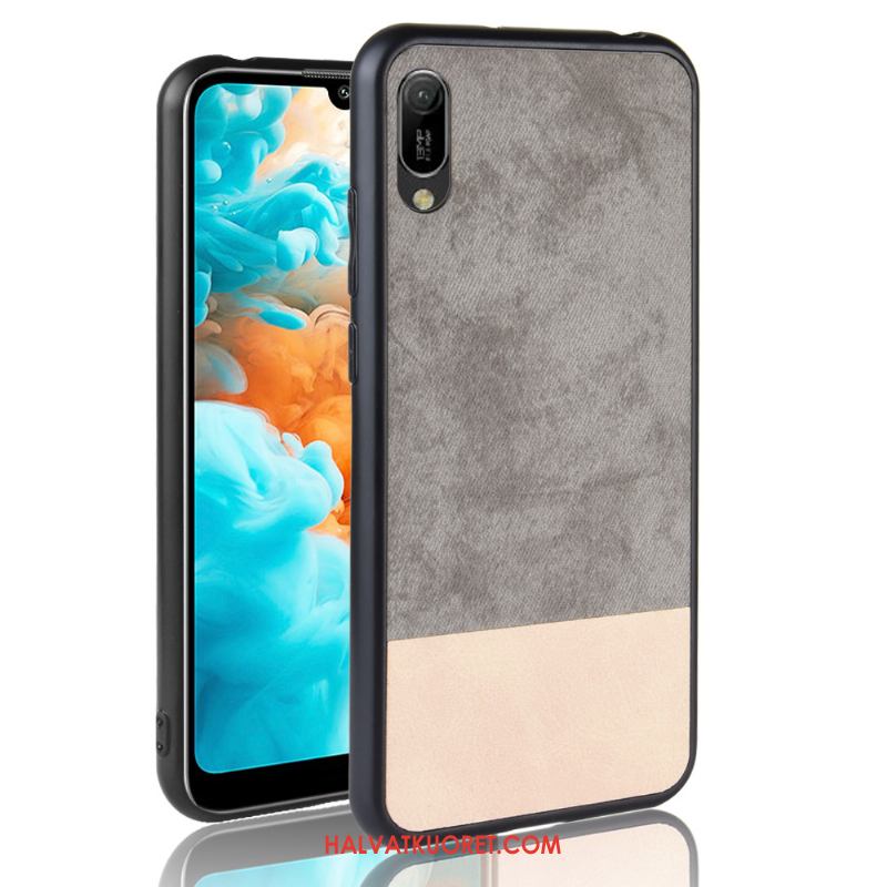 Huawei Y6 2019 Kuoret All Inclusive Murtumaton Pesty Suede, Huawei Y6 2019 Kuori Suojaus Puhelimen