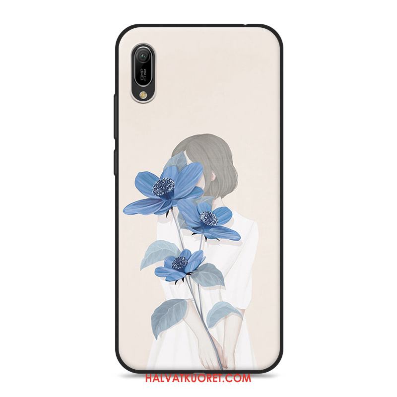 Huawei Y6 2019 Kuoret Kotelo Puhelimen Pehmeä Neste, Huawei Y6 2019 Kuori Suojaus Valkoinen