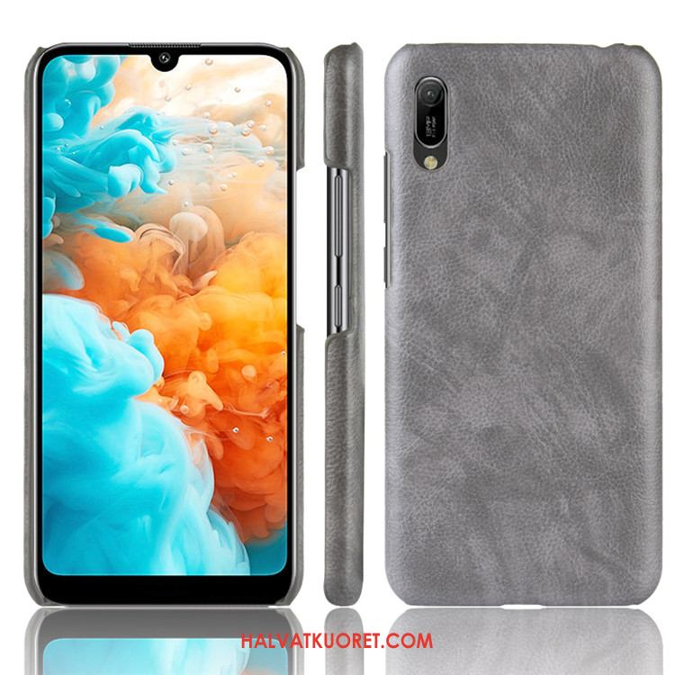 Huawei Y6 2019 Kuoret Kova Kukkakuvio, Huawei Y6 2019 Kuori Nahka Kotelo Braun