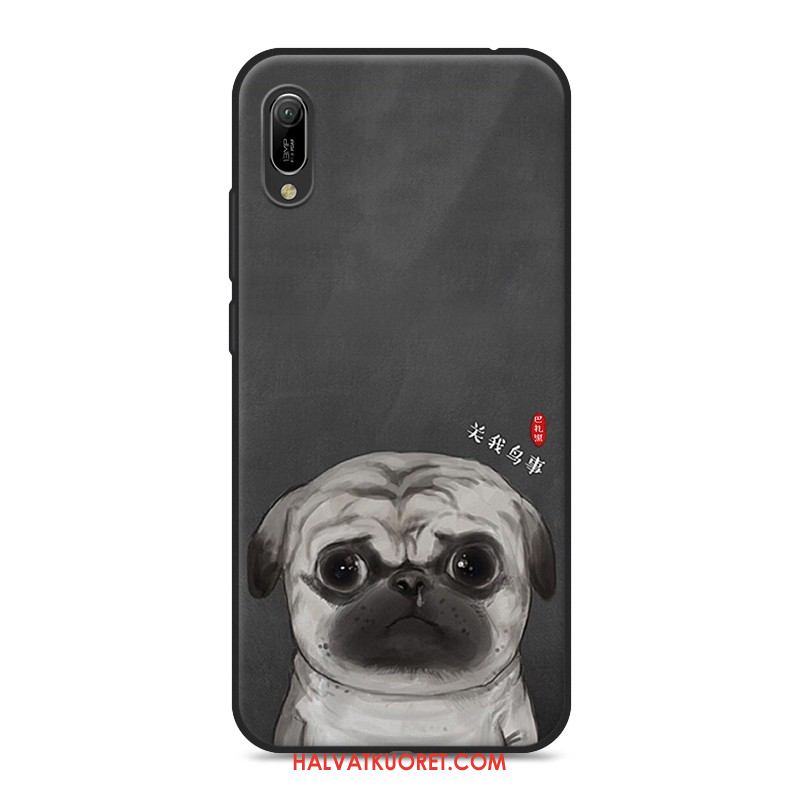 Huawei Y6 2019 Kuoret Silikoni Musta Rakastunut, Huawei Y6 2019 Kuori Pehmeä Neste