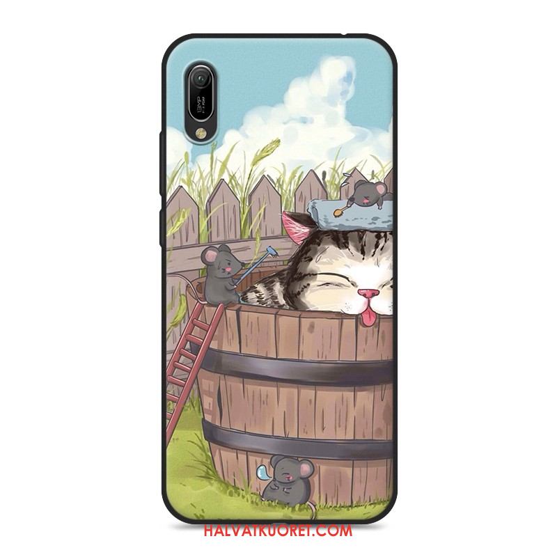 Huawei Y6 2019 Kuoret Silikoni Musta Rakastunut, Huawei Y6 2019 Kuori Pehmeä Neste