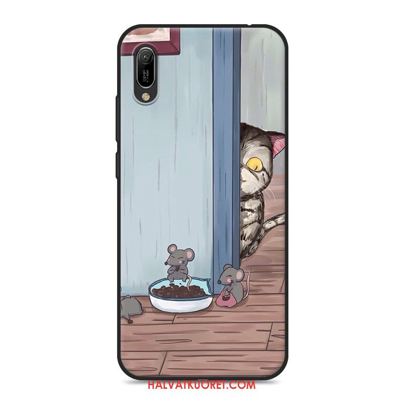 Huawei Y6 2019 Kuoret Silikoni Musta Rakastunut, Huawei Y6 2019 Kuori Pehmeä Neste