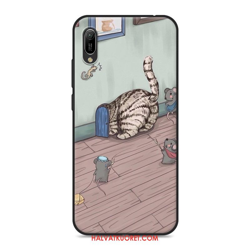 Huawei Y6 2019 Kuoret Silikoni Musta Rakastunut, Huawei Y6 2019 Kuori Pehmeä Neste