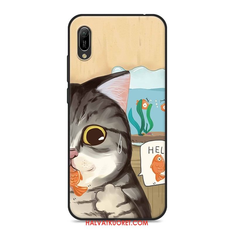 Huawei Y6 2019 Kuoret Silikoni Musta Rakastunut, Huawei Y6 2019 Kuori Pehmeä Neste