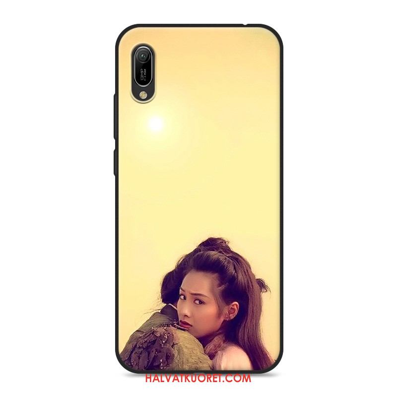 Huawei Y6 2019 Kuoret Silikoni Musta Rakastunut, Huawei Y6 2019 Kuori Pehmeä Neste