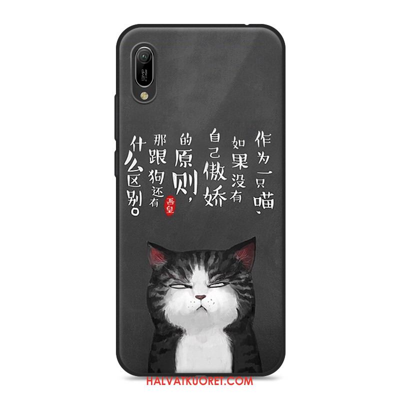 Huawei Y6 2019 Kuoret Silikoni Musta Rakastunut, Huawei Y6 2019 Kuori Pehmeä Neste