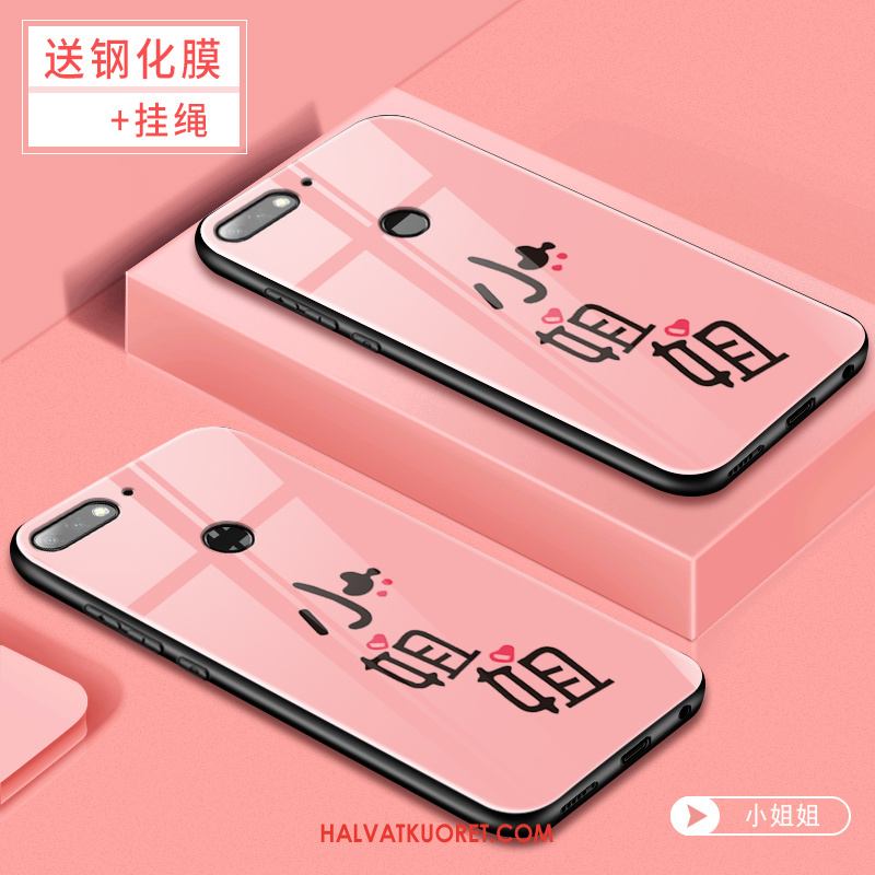 Huawei Y7 2018 Kuoret Puhelimen Punainen Lasi, Huawei Y7 2018 Kuori Näytönsuojus Karkaisu