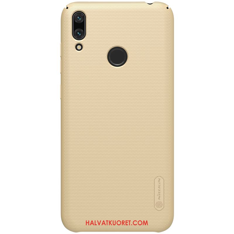 Huawei Y7 2019 Kuoret Kotelo Suojaus Murtumaton, Huawei Y7 2019 Kuori Kulta Pesty Suede