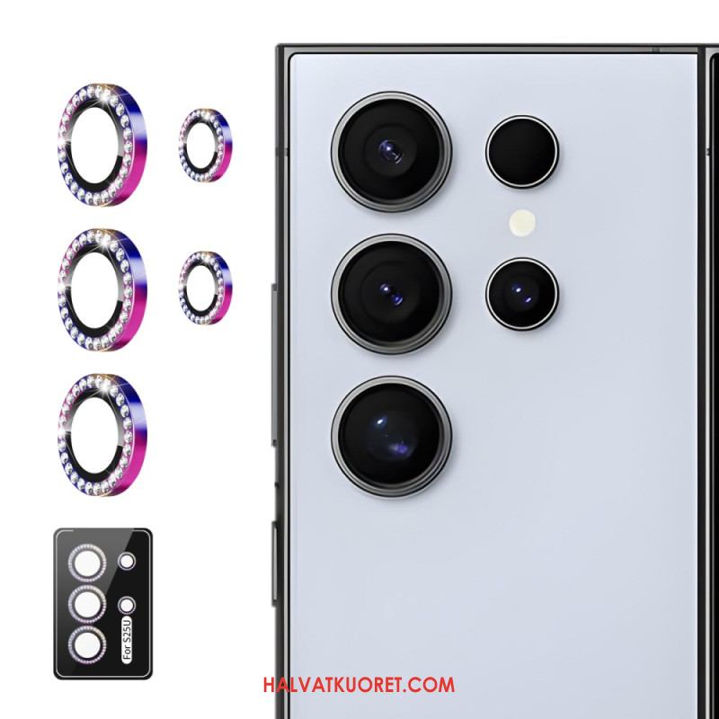 Kameran Linssin Suojus Samsung Galaxy S25 Ultra 5g Metalliseosrenkailla Ja Strasseilla