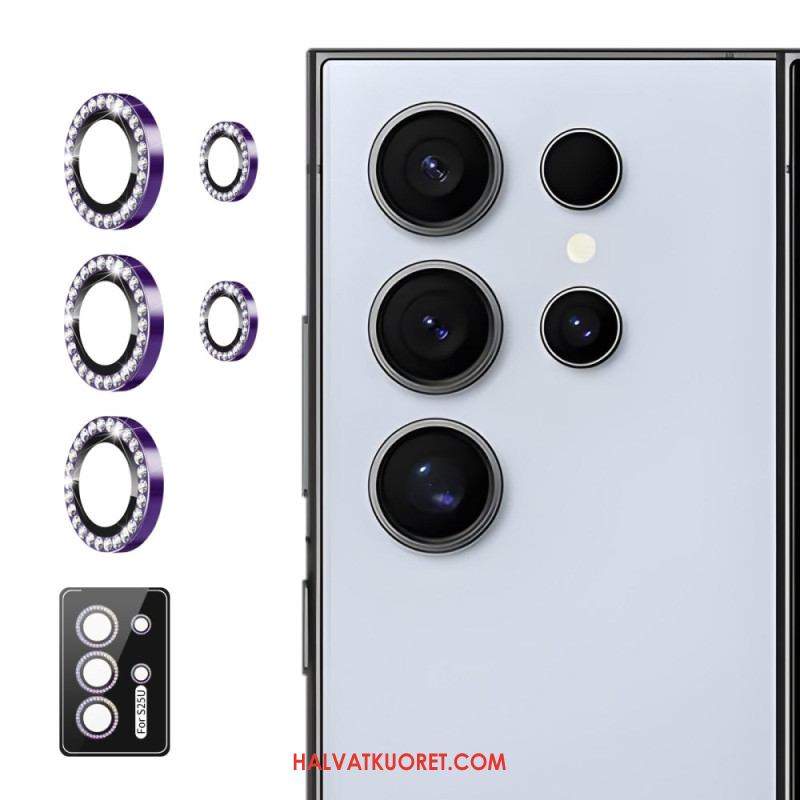 Kameran Linssin Suojus Samsung Galaxy S25 Ultra 5g Metalliseosrenkailla Ja Strasseilla