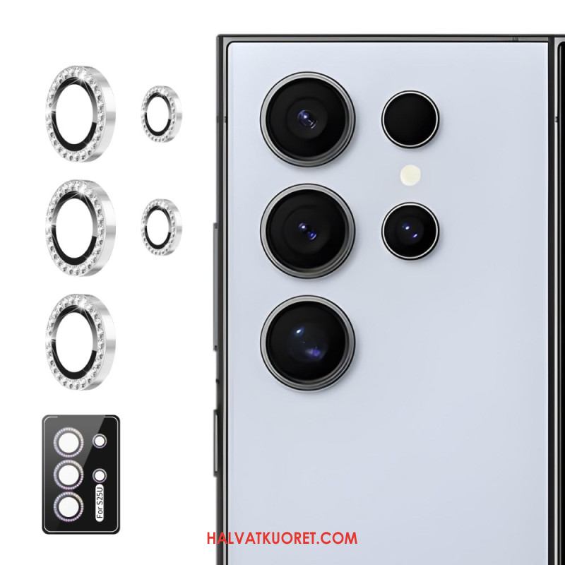 Kameran Linssin Suojus Samsung Galaxy S25 Ultra 5g Metalliseosrenkailla Ja Strasseilla