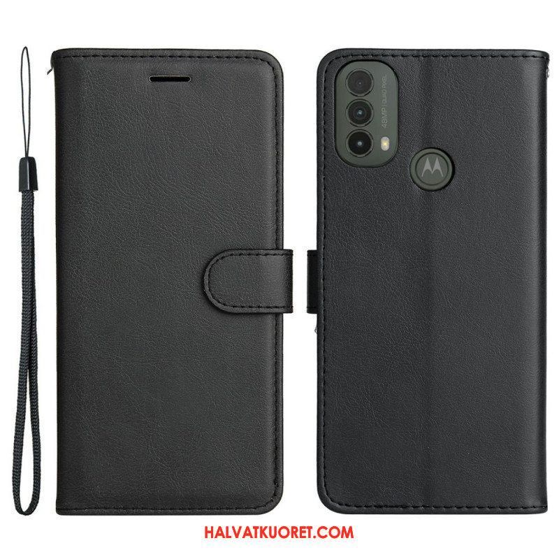 Kotelot Moto E40 / E30 / E20 Suojaketju Kuori Strappy Leather Effect