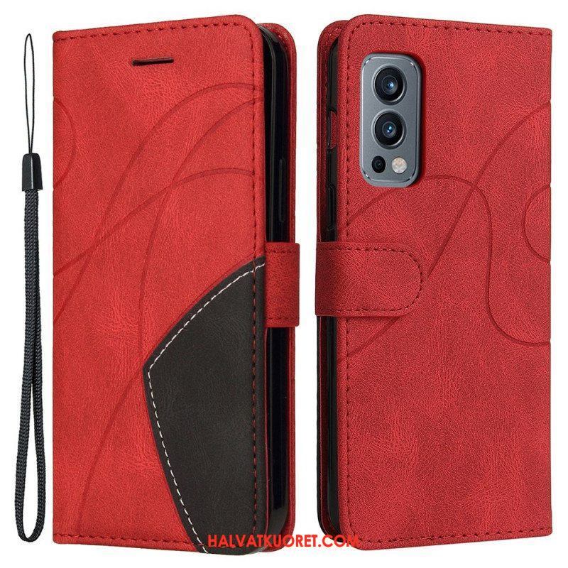 Kotelot OnePlus Nord 2 5G Kaksisävyinen Signature Faux Leather