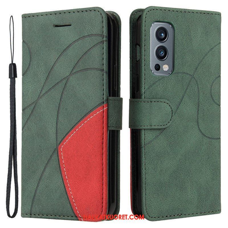 Kotelot OnePlus Nord 2 5G Kaksisävyinen Signature Faux Leather