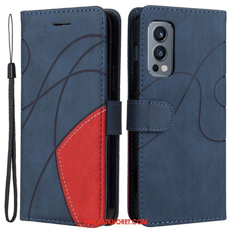 Kotelot OnePlus Nord 2 5G Kaksisävyinen Signature Faux Leather