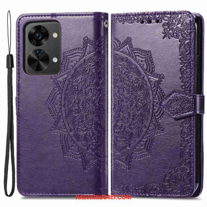 Kotelot OnePlus Nord 2T 5G Suojaketju Kuori Mandala Strap -korttipidike