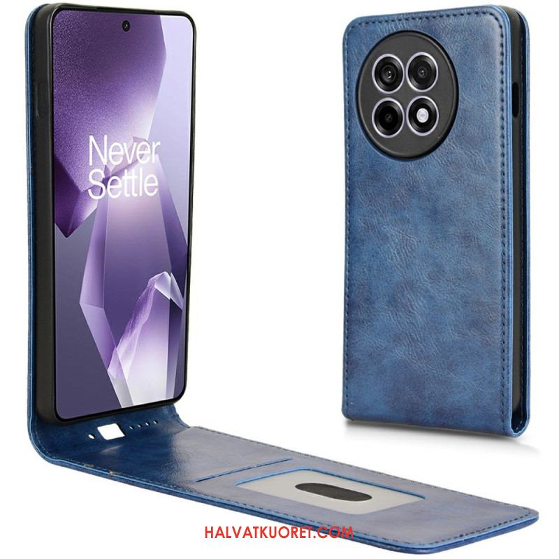 Kotelot Oneplus 13r Keinonahkaa Pystysuoralla Läpällä